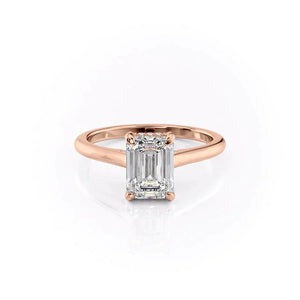 The Natalie Set With A 2.5 Carat Emerald Moissanite
