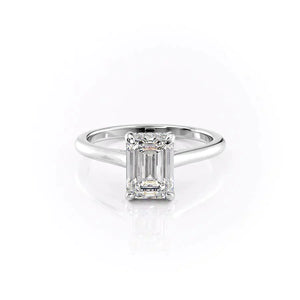 The Natalie Set With A 4.5 Carat Emerald Moissanite