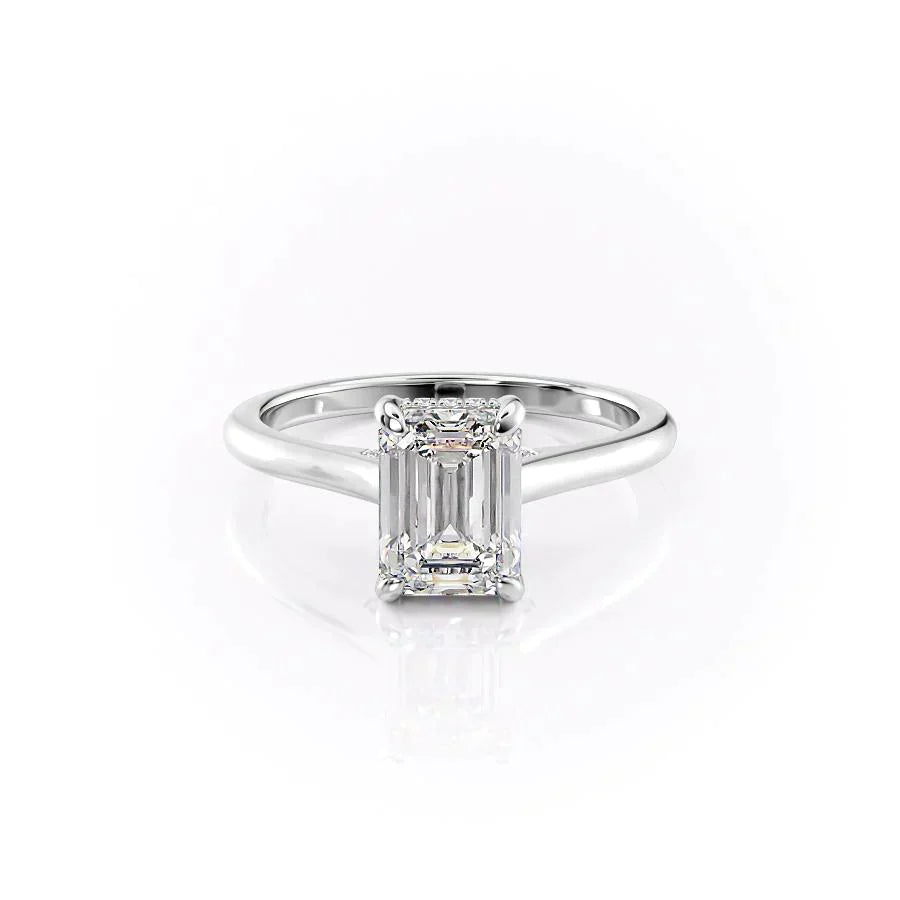 The Natalie Set With A 4.5 Carat Emerald Moissanite