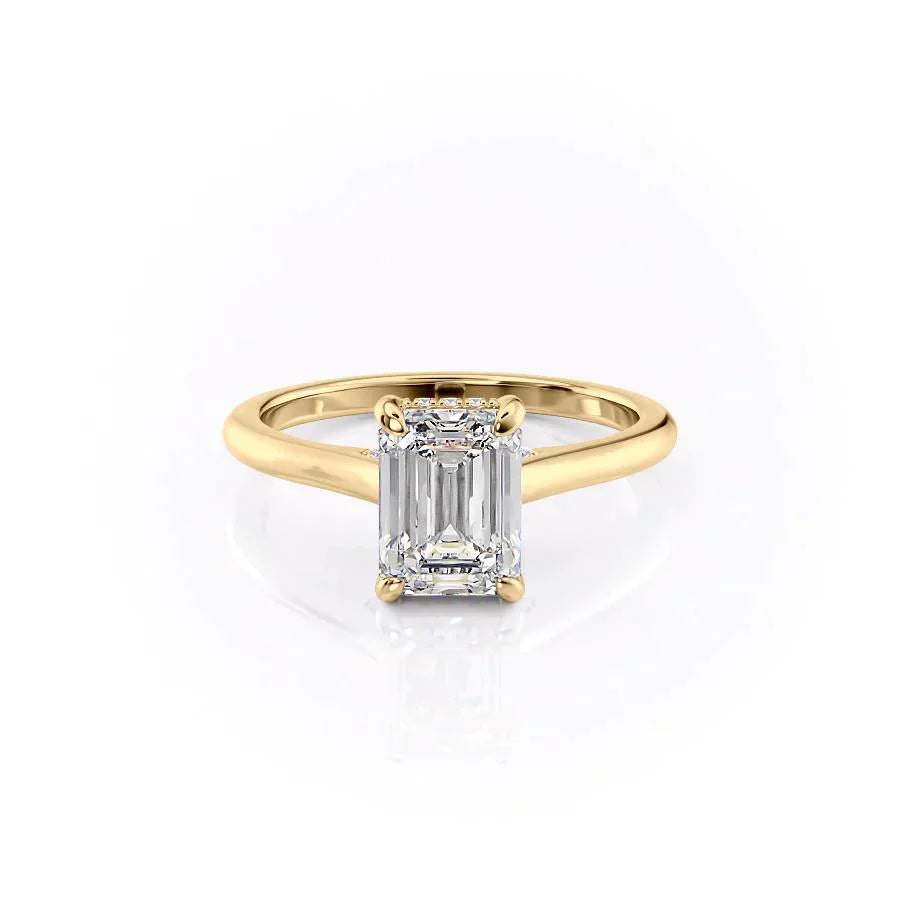 The Natalie Set With A 4.5 Carat Emerald Moissanite