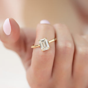 The Natalie Set With A 2 Carat Emerald Lab Diamond