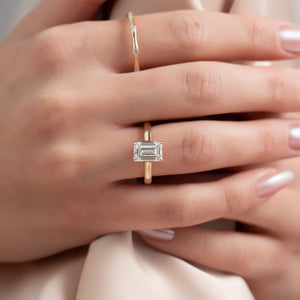The Natalie Set With A 2 Carat Emerald Lab Diamond
