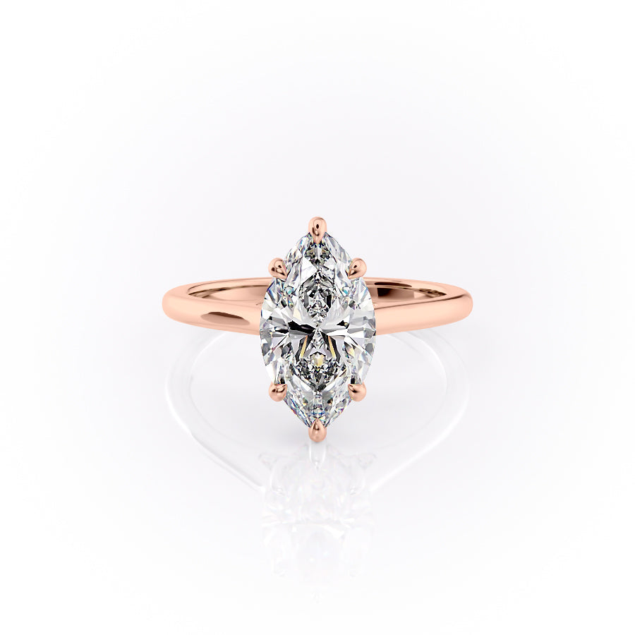 The Natalie Set With A 2.5 Carat Marquise Lab Diamond