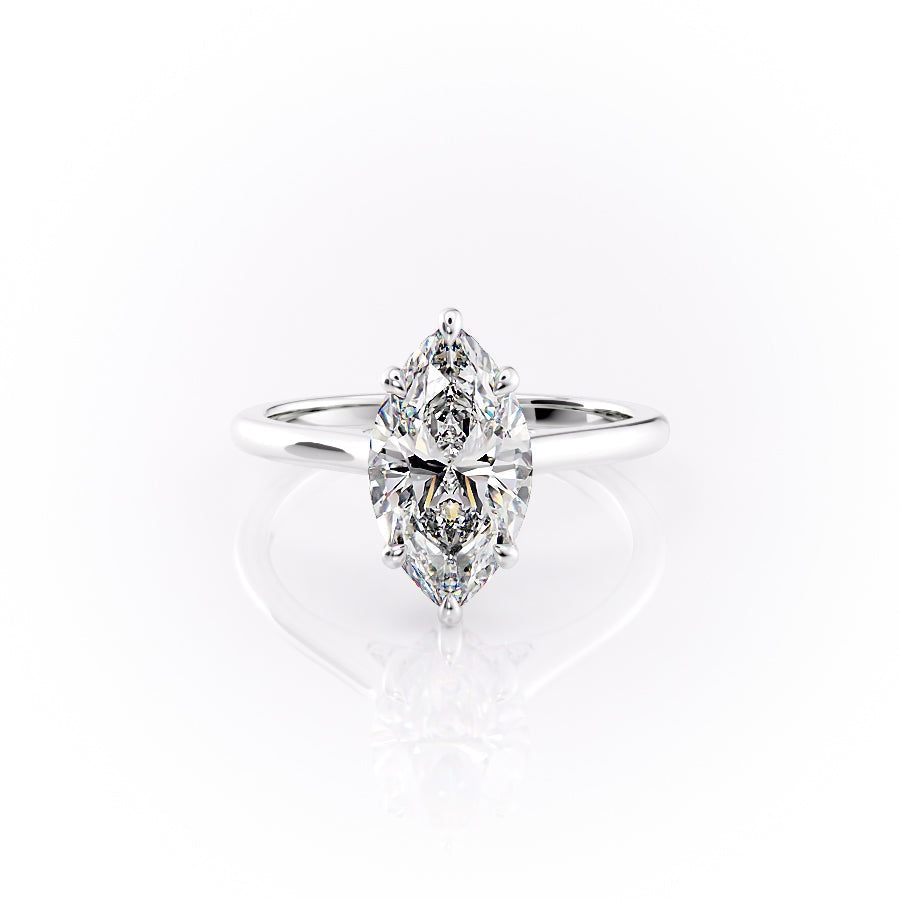 The Natalie Set With A 4.5 Carat Marquise Moissanite