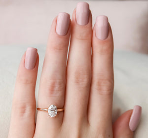 The Natalie Set With A 2.5 Carat Oval Lab Diamond