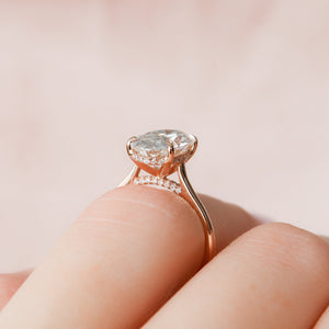 The Natalie Set With A 2.5 Carat Oval Lab Diamond