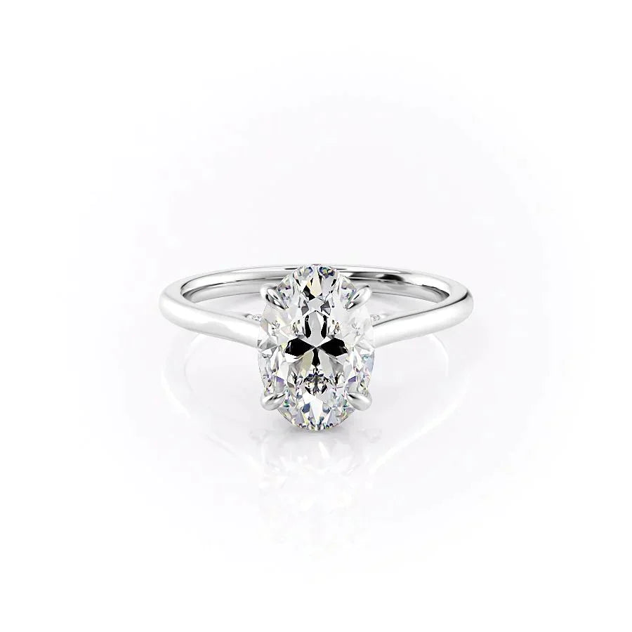 The Natalie Set With A 1.5 Carat Oval Lab Diamond