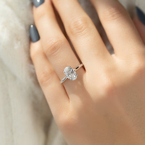 The Natalie Set With A 3.5 Carat Oval Moissanite