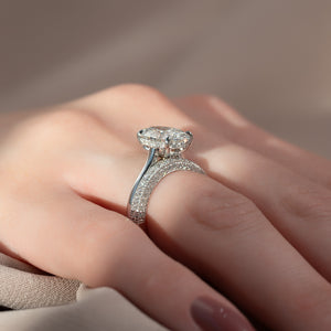 The Natalie Set With A 2 Carat Oval Lab Diamond