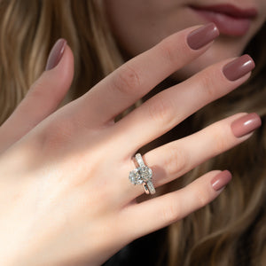 The Natalie Set With A 3.5 Carat Oval Moissanite