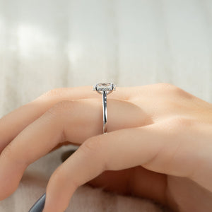 The Natalie Set With A 3.5 Carat Oval Moissanite