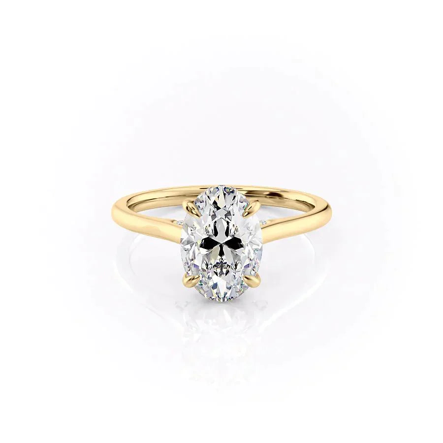 The Natalie Set With A 1.5 Carat Oval Lab Diamond
