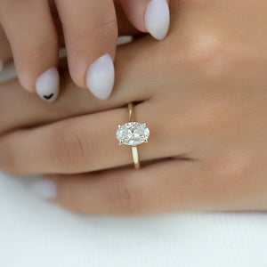 The Natalie Set With A 2 Carat Oval Lab Diamond