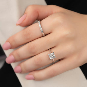The Natalie Set With A 2 Carat Princess Lab Diamond