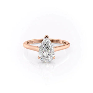 The Natalie Set With A 2.5 Carat Pear Lab Diamond