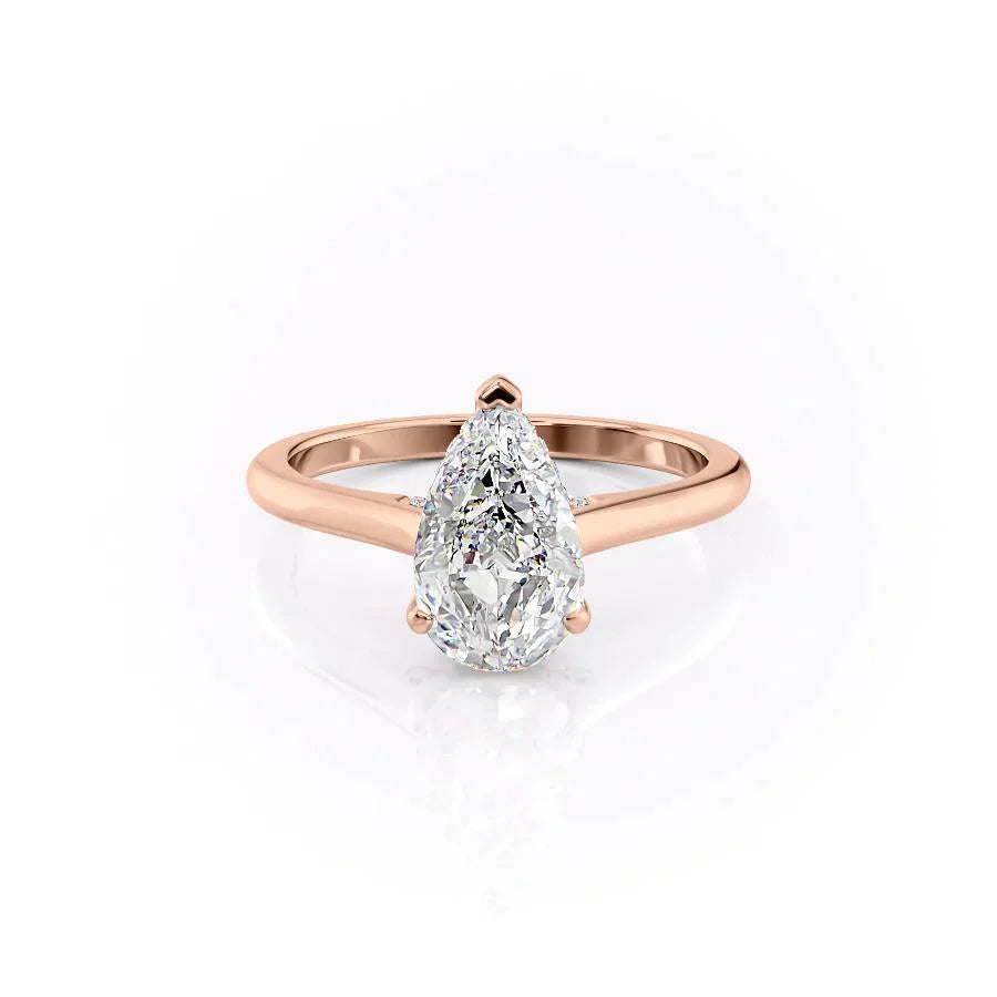The Natalie Set With A 2 Carat Pear Lab Diamond