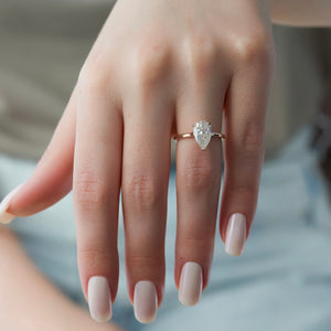 The Natalie Set With A 3 Carat Pear Lab Diamond