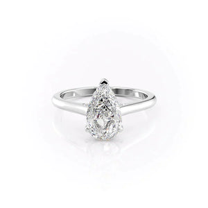 The Natalie Set With A 3.5 Carat Pear Moissanite