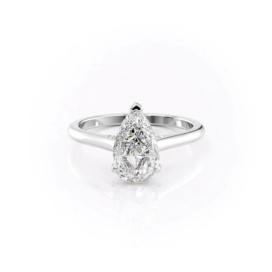 The Natalie Set With A 4.5 Carat Pear Moissanite