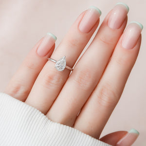 The Natalie Set With A 2 Carat Pear Lab Diamond