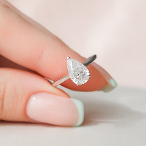 The Natalie Set With A 2 Carat Pear Lab Diamond
