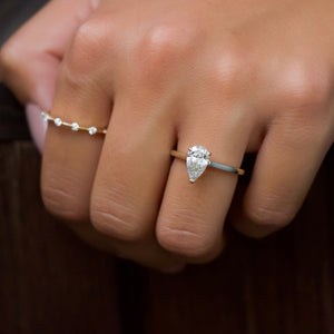 The Natalie Set With A 3 Carat Pear Lab Diamond
