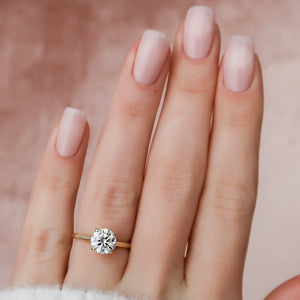The Natalie Set With A 3 Carat Round Lab Diamond