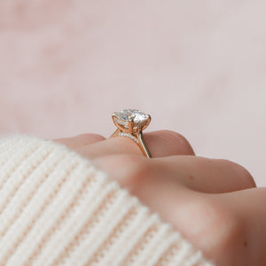 The Natalie Set With A 3 Carat Round Lab Diamond
