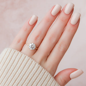 The Natalie Set With A 3 Carat Round Lab Diamond