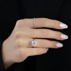 The Natalie Set With A 3 Carat Round Lab Diamond