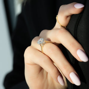 The Natalie Set With A 3 Carat Round Lab Diamond