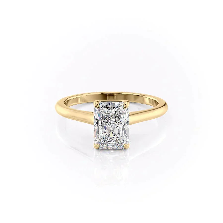 The Natalie Set With A 1.5 Carat Radiant Lab Diamond