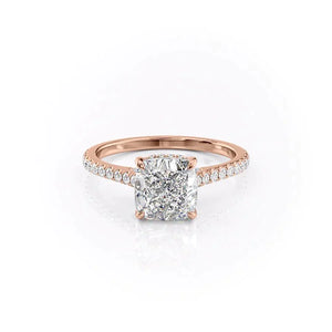 The Pave Natalie Set With A Cushion Moissanite