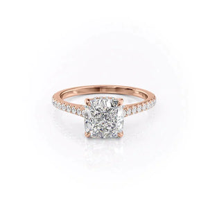 The Pave Natalie Set With A 3.5 Carat Cushion Moissanite