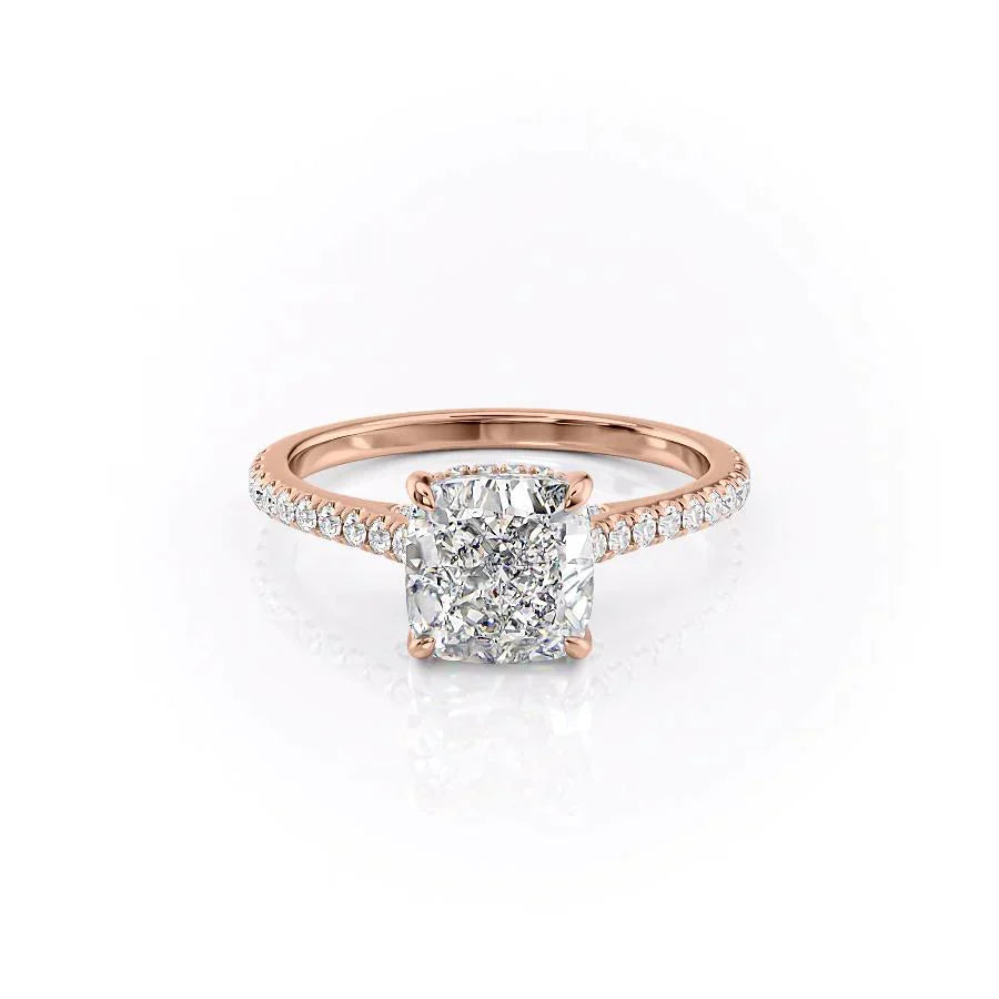 The Pave Natalie Set With A 4.5 Carat Cushion Moissanite