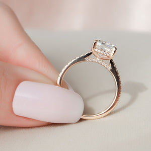 The Pave Natalie Set With A 1 Carat Cushion Lab Diamond