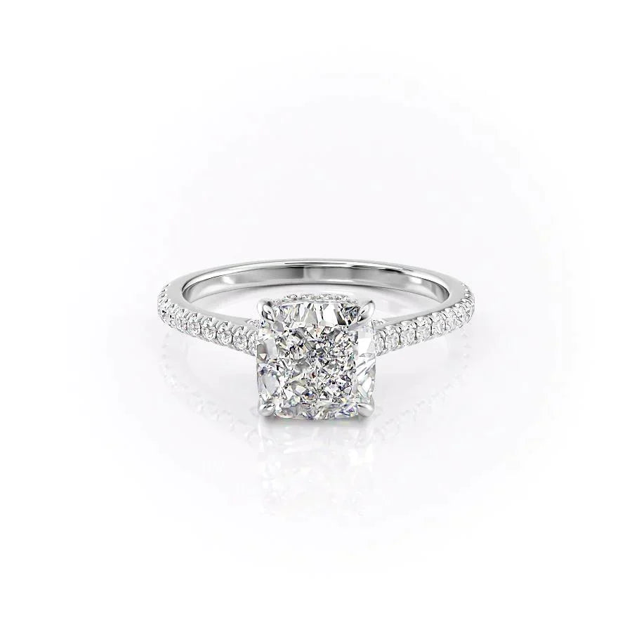 The Pave Natalie Set With A Cushion Moissanite