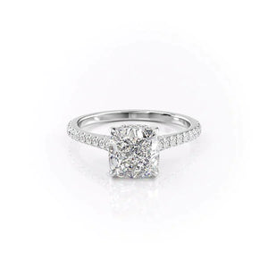 The Pave Natalie Set With A Cushion Moissanite