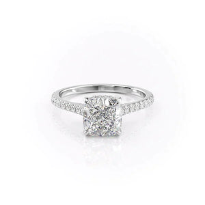 The Pave Natalie Set With A 4.5 Carat Cushion Moissanite