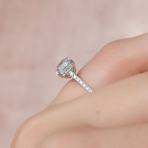 The Pave Natalie Set With A 3 Carat Cushion Lab Diamond