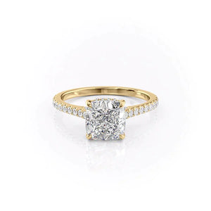 The Pave Natalie Set With A 4.5 Carat Cushion Moissanite