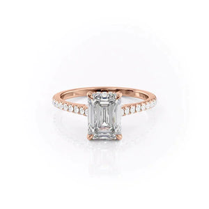 The Pave Natalie Set With A 3 Carat Emerald Lab Diamond