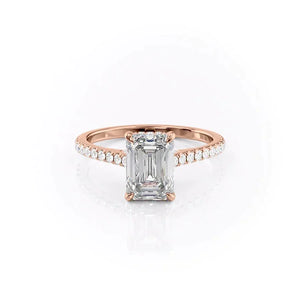 The Pave Natalie Set With A Emerald Moissanite