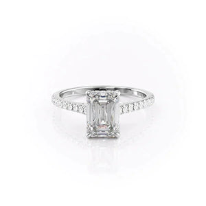 The Pave Natalie Set With A 1 Carat Emerald Lab Diamond