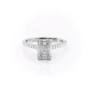 The Pave Natalie Set With A Emerald Moissanite