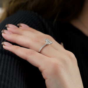 The Pave Natalie Set With A 3 Carat Emerald Lab Diamond