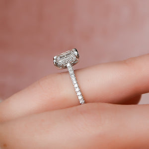 The Pave Natalie Set With A 3 Carat Emerald Lab Diamond