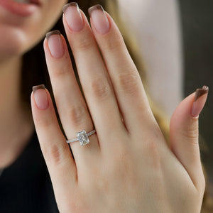 The Pave Natalie Set With A 3 Carat Emerald Lab Diamond