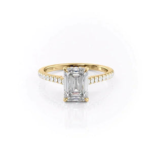 The Pave Natalie Set With A 3 Carat Emerald Lab Diamond
