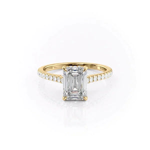 The Pave Natalie Set With A Emerald Moissanite